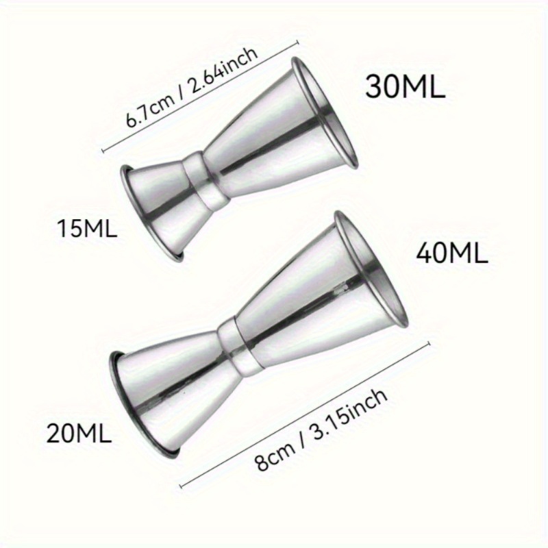 2Pcs 304 Stainless Steel Cockt - Spirit Measure Jigger review and price